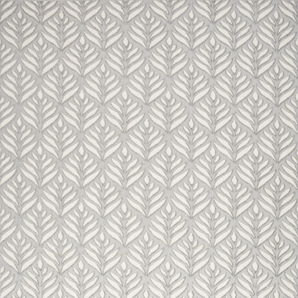 8' X 11' Grey Floral Stain Resistant Non Skid Area Rug