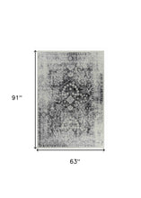 5' X 8' Black Oriental Area Rug