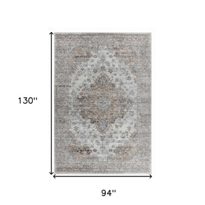 8' X 11' Brown Oriental Area Rug