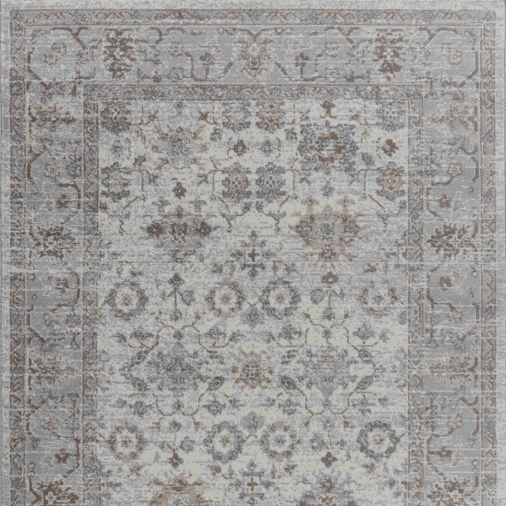 4' X 6' Grey Oriental Area Rug