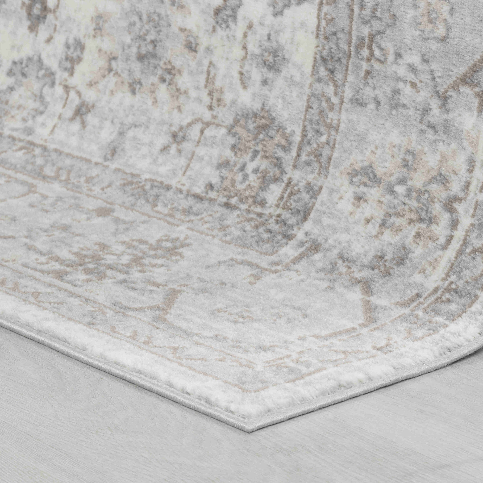 7' X 10' Grey Oriental Area Rug