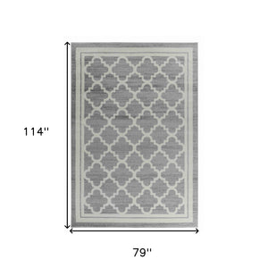 7' X 10' Grey Moroccan Area Rug