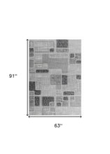 5' X 8' Grey Geometric Area Rug