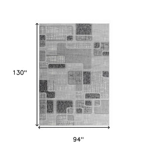 8' X 11' Grey Geometric Area Rug