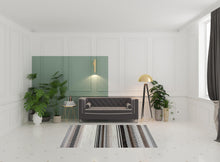 5' X 8' Beige Striped Area Rug