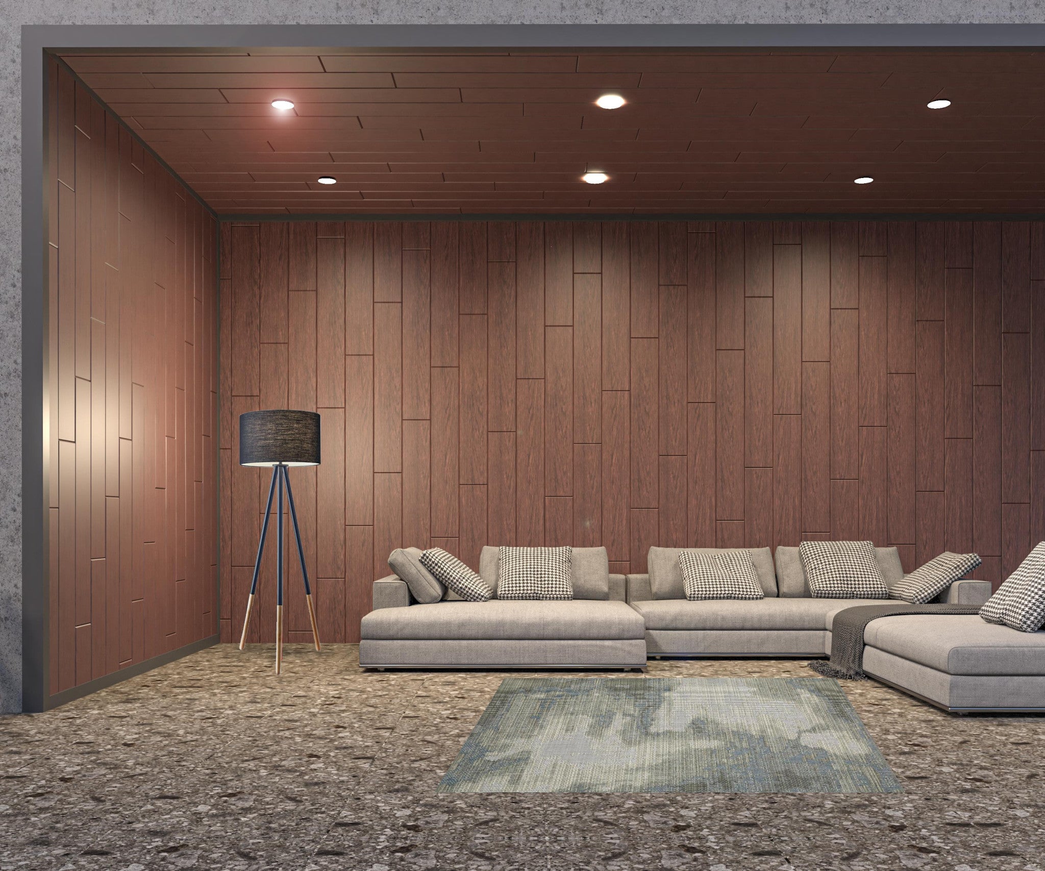 5' X 8' Grey Abstract Stain Resistant Indoor Outdoor Area Rug