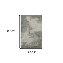 5' X 8' Grey Abstract Stain Resistant Indoor Outdoor Area Rug