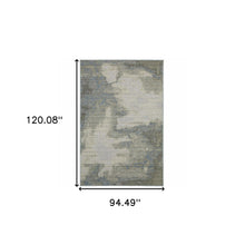 8' X 10' Grey Abstract Stain Resistant Indoor Outdoor Area Rug