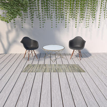 2' X 8' Blue Abstract Stain Resistant Indoor Outdoor Area Rug