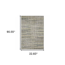 2' X 8' Blue Abstract Stain Resistant Indoor Outdoor Area Rug