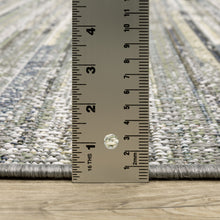 2' X 8' Blue Abstract Stain Resistant Indoor Outdoor Area Rug