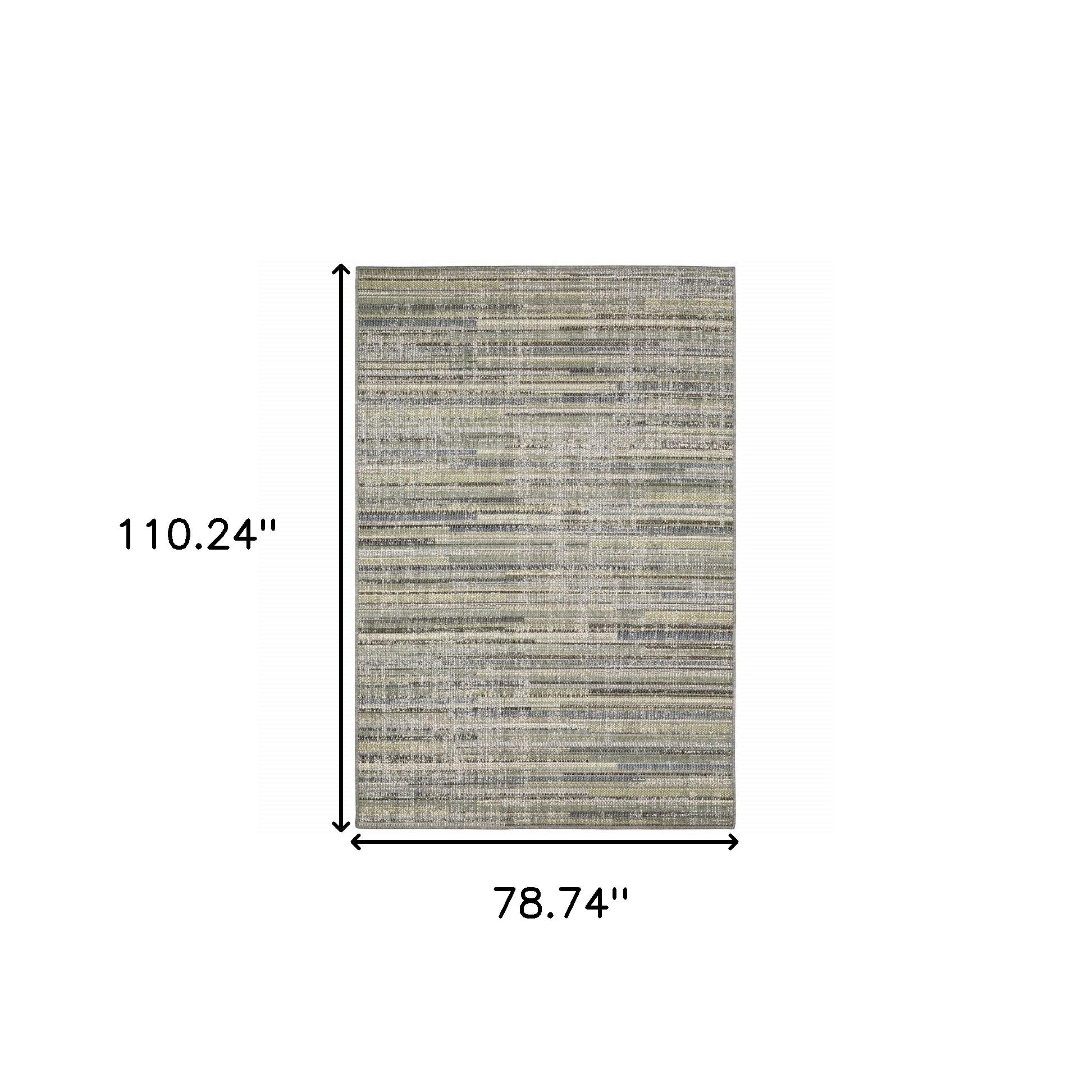 6' X 9' Blue Abstract Stain Resistant Indoor Outdoor Area Rug