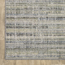 6' X 9' Blue Abstract Stain Resistant Indoor Outdoor Area Rug