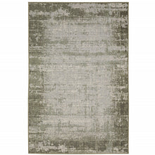 6' X 9' Green Abstract Stain Resistant Indoor Outdoor Area Rug