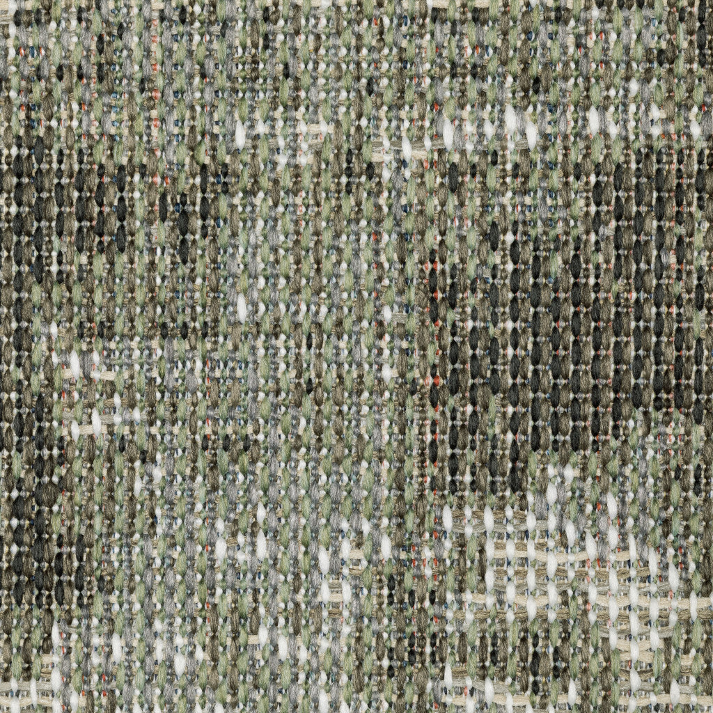 8' X 10' Green Abstract Stain Resistant Indoor Outdoor Area Rug