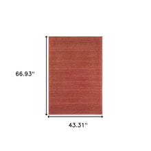 4' X 6' Red Stain Resistant Indoor Outdoor Area Rug