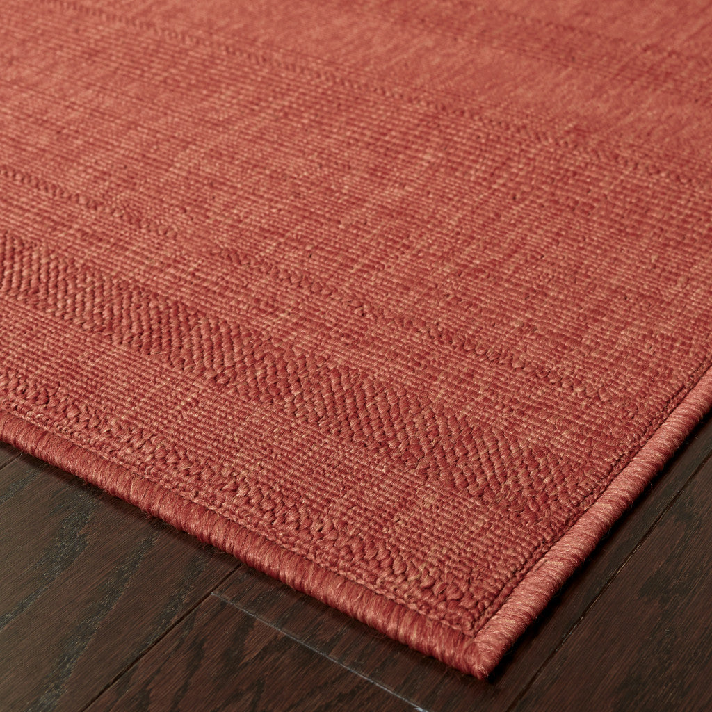 5' X 8' Red Stain Resistant Indoor Outdoor Area Rug