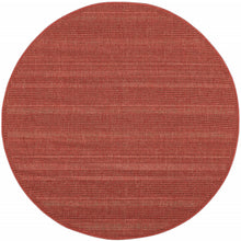 8' Red Round Stain Resistant Indoor Outdoor Area Rug
