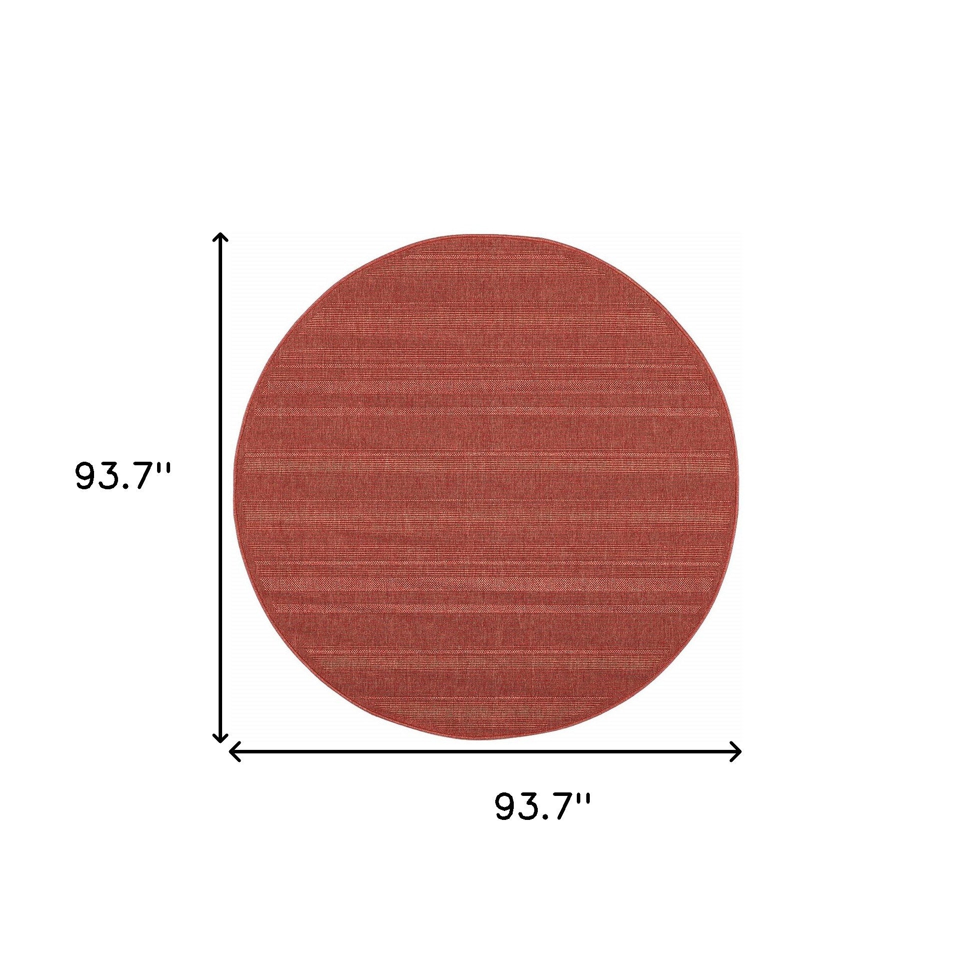 8' Red Round Stain Resistant Indoor Outdoor Area Rug