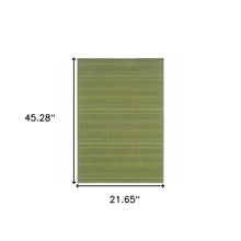 2' X 3' Green Stain Resistant Indoor Outdoor Area Rug