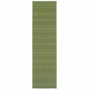 2' X 8' Green Stain Resistant Indoor Outdoor Area Rug