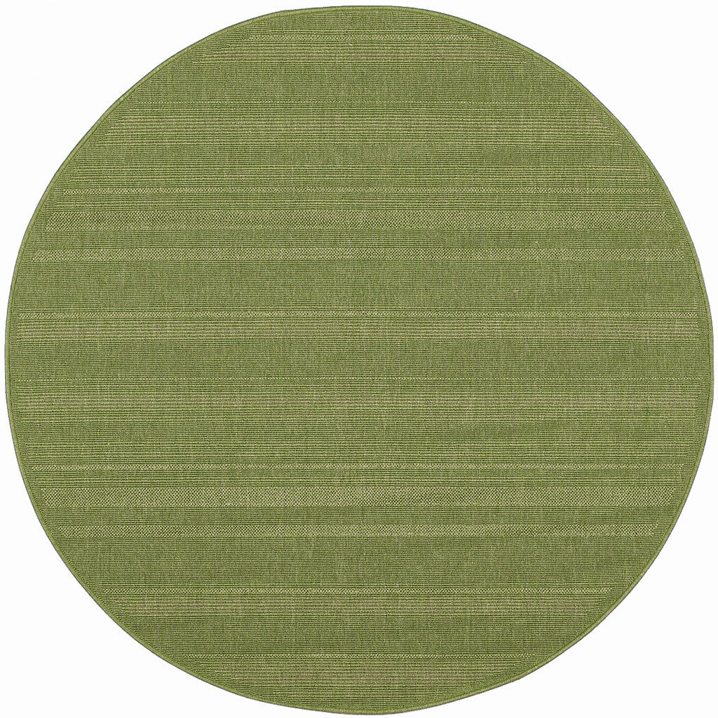 8' Green Round Stain Resistant Indoor Outdoor Area Rug