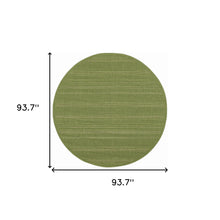 8' Green Round Stain Resistant Indoor Outdoor Area Rug