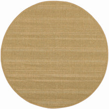 8' Beige Round Stain Resistant Indoor Outdoor Area Rug
