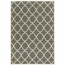2' X 4' Charcoal Geometric Stain Resistant Indoor Outdoor Area Rug
