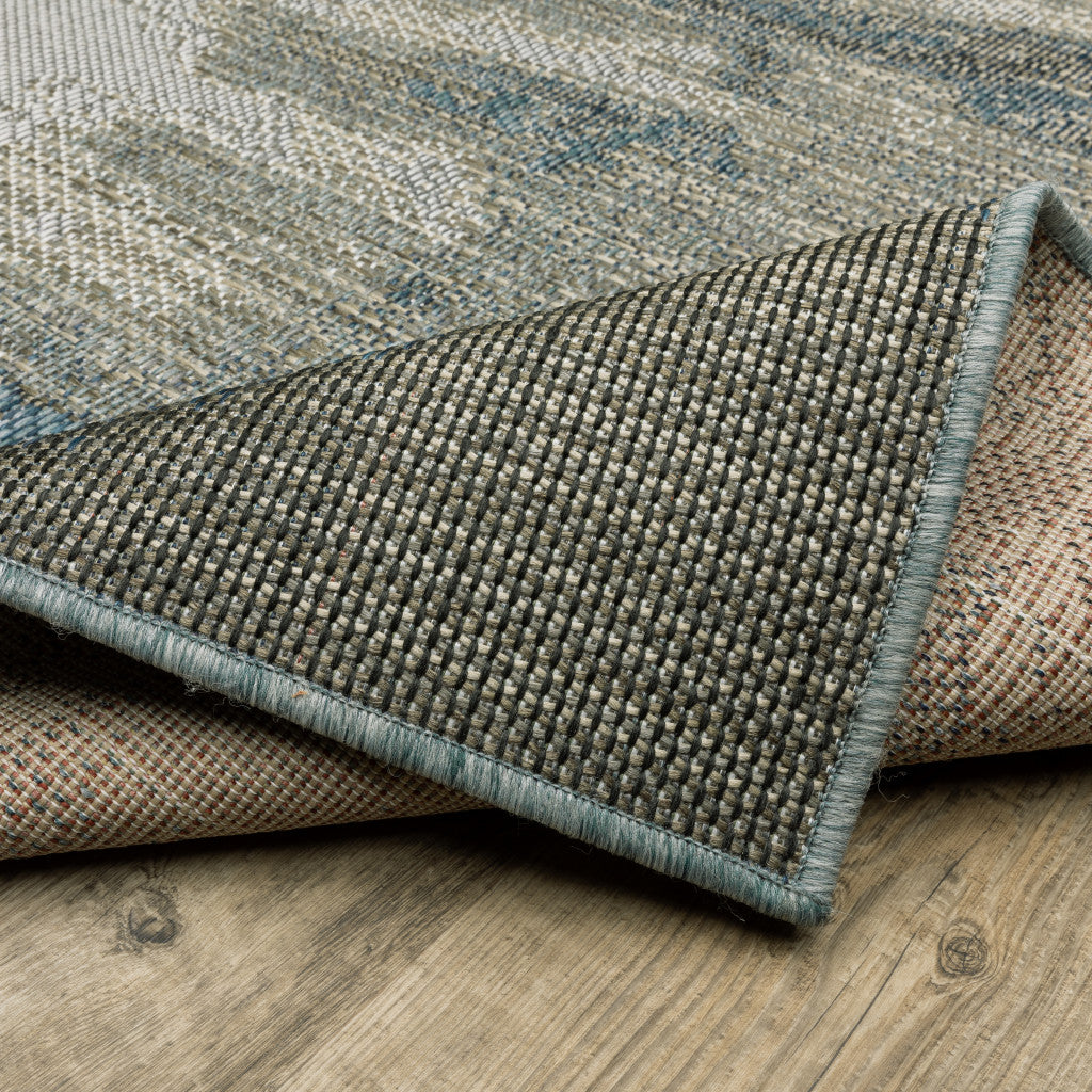 3' X 5' Grey Abstract Stain Resistant Indoor Outdoor Area Rug