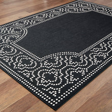 4' X 6' Black Stain Resistant Indoor Outdoor Area Rug