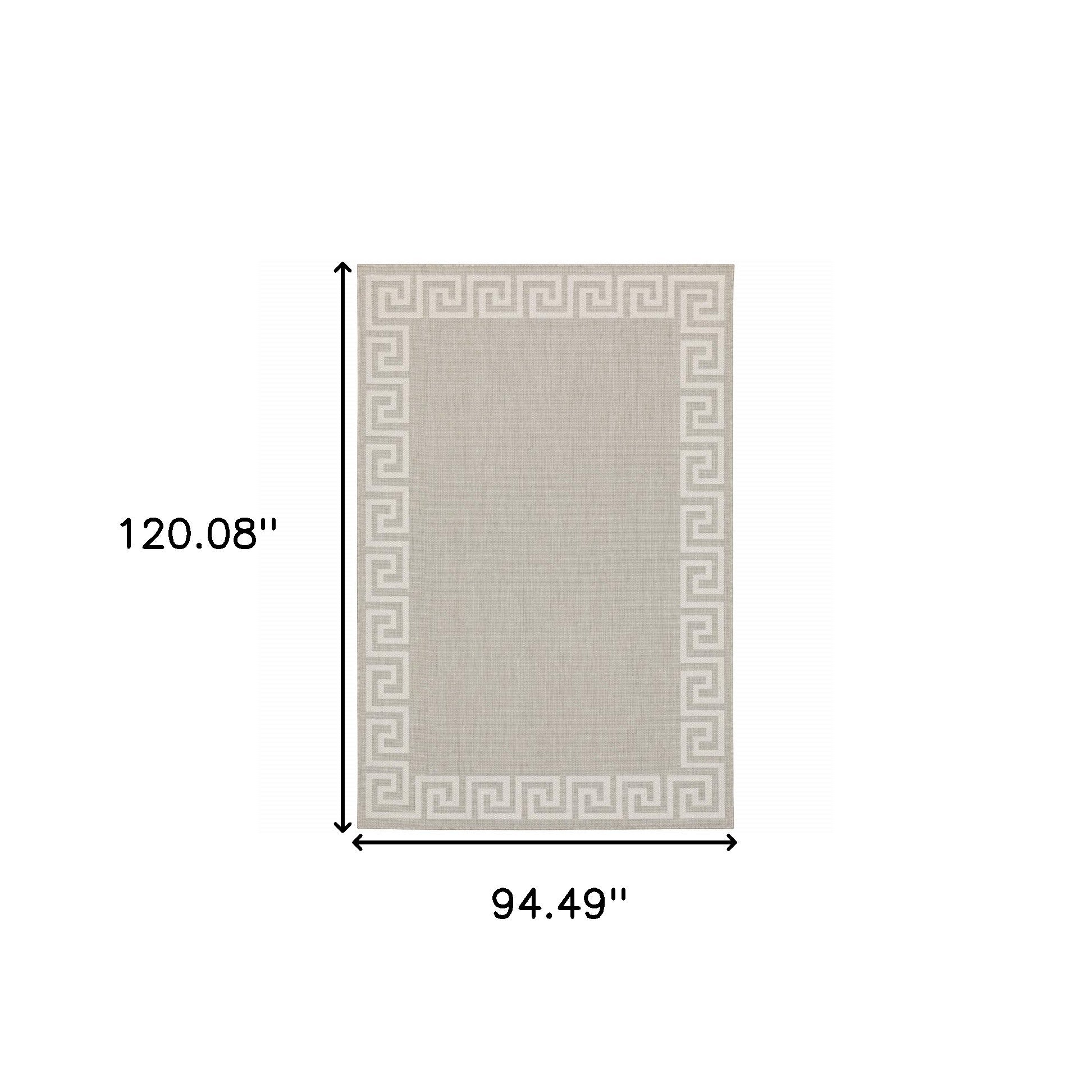 8' X 10' Grey Stain Resistant Indoor Outdoor Area Rug