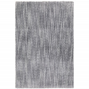 4' X 6' Grey Shag Power Loom Stain Resistant Area Rug