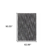 5' X 8' Charcoal Shag Power Loom Stain Resistant Area Rug