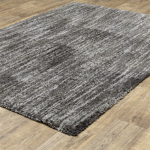 5' X 8' Charcoal Shag Power Loom Stain Resistant Area Rug