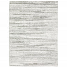 10' X 13' White And Grey Abstract Power Loom Stain Resistant Area Rug