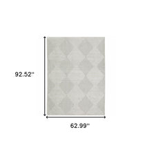 5' X 8' Grey And White Geometric Power Loom Stain Resistant Area Rug