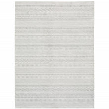 6' X 9' White And Grey Geometric Power Loom Stain Resistant Area Rug