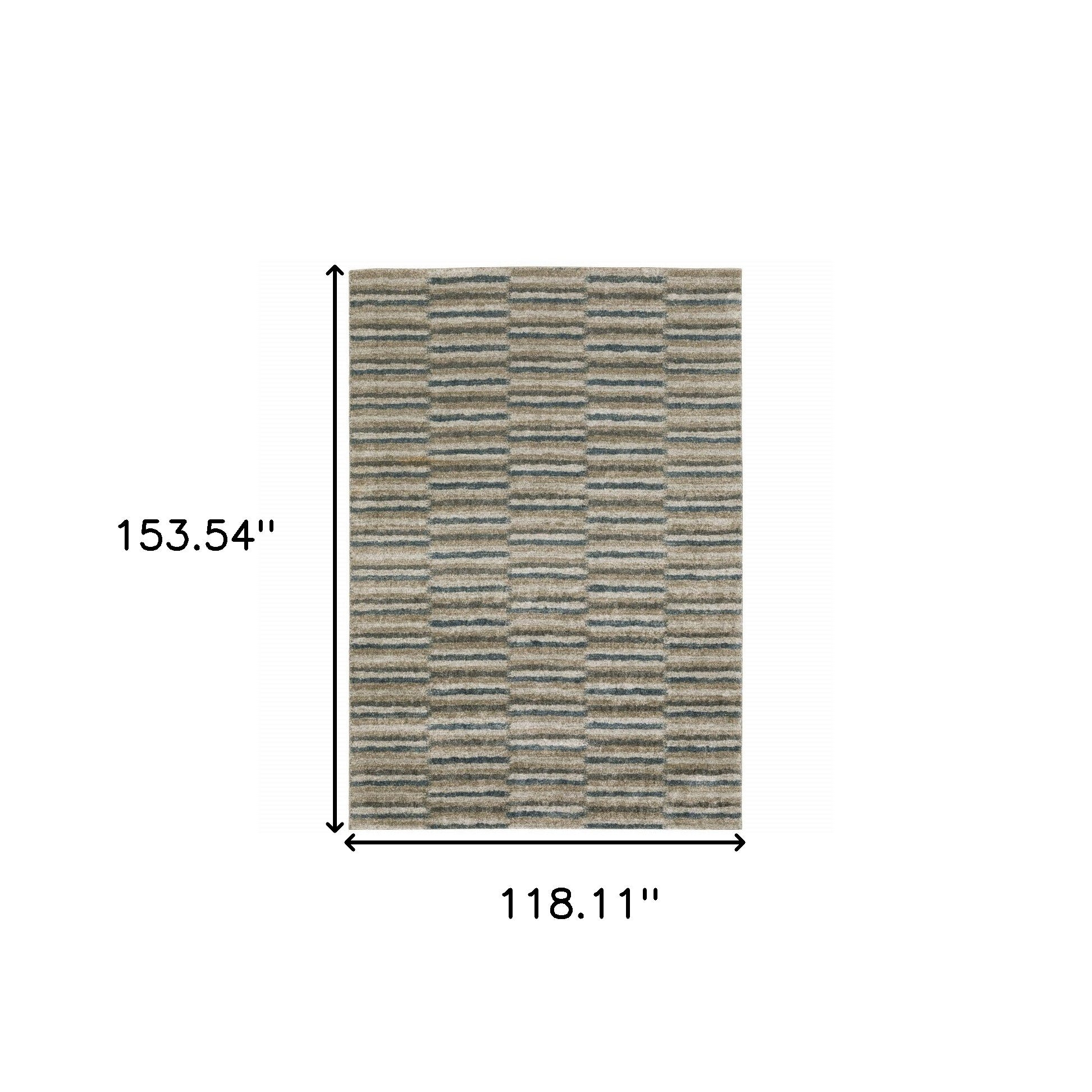 10' X 13' Teal Blue Grey And Tan Geometric Power Loom Stain Resistant Area Rug