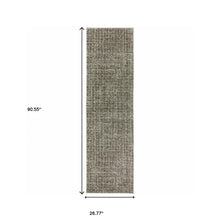 2' X 8' Grey Tan And Beige Geometric Power Loom Stain Resistant Runner Rug