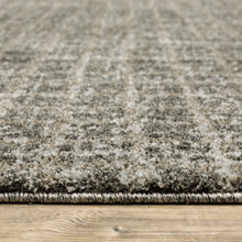 2' X 8' Grey Tan And Beige Geometric Power Loom Stain Resistant Runner Rug