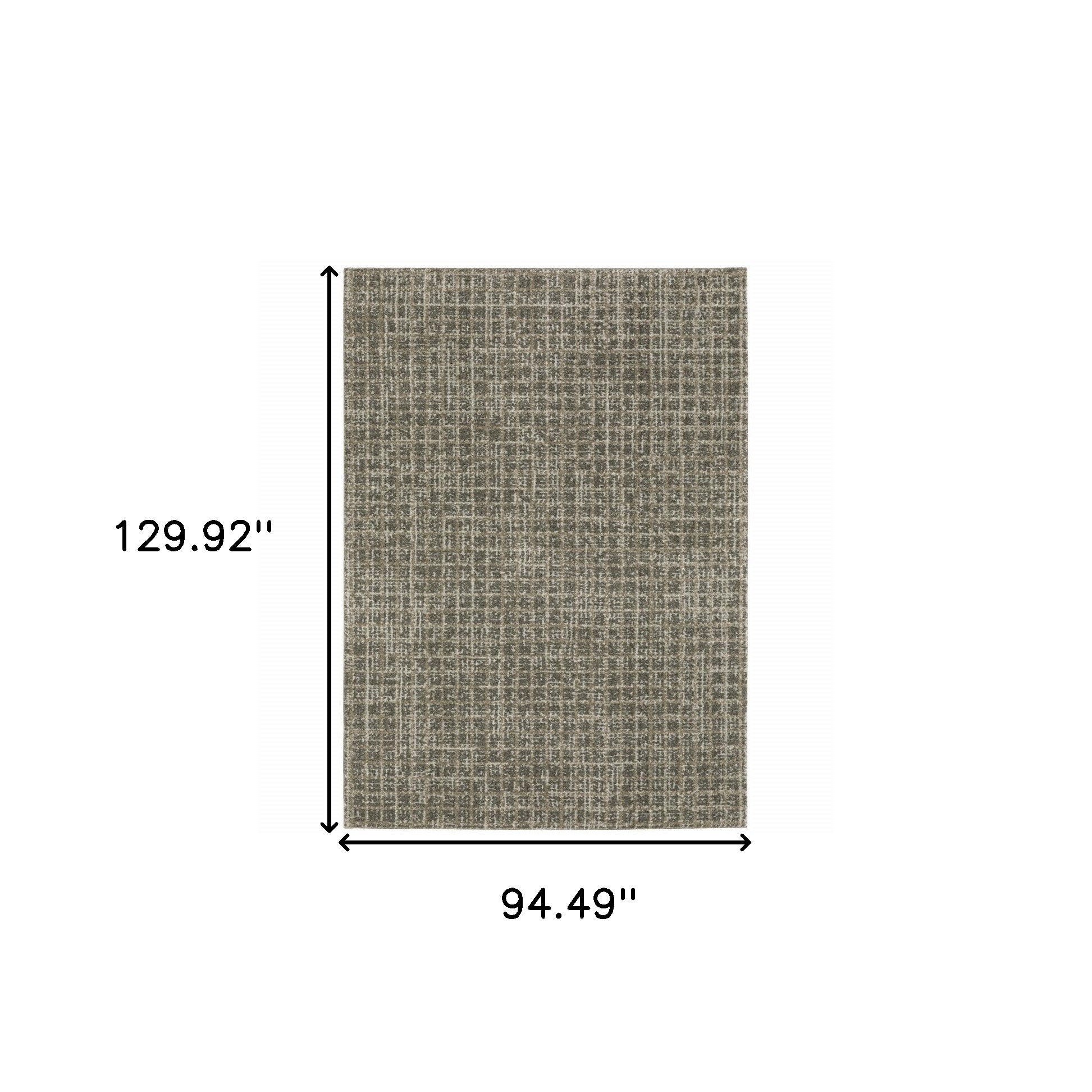 8' X 11' Grey Tan And Beige Geometric Power Loom Stain Resistant Area Rug