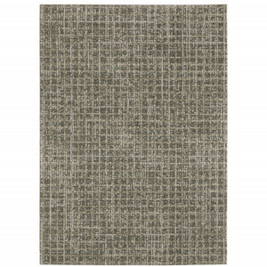 8' X 11' Grey Tan And Beige Geometric Power Loom Stain Resistant Area Rug