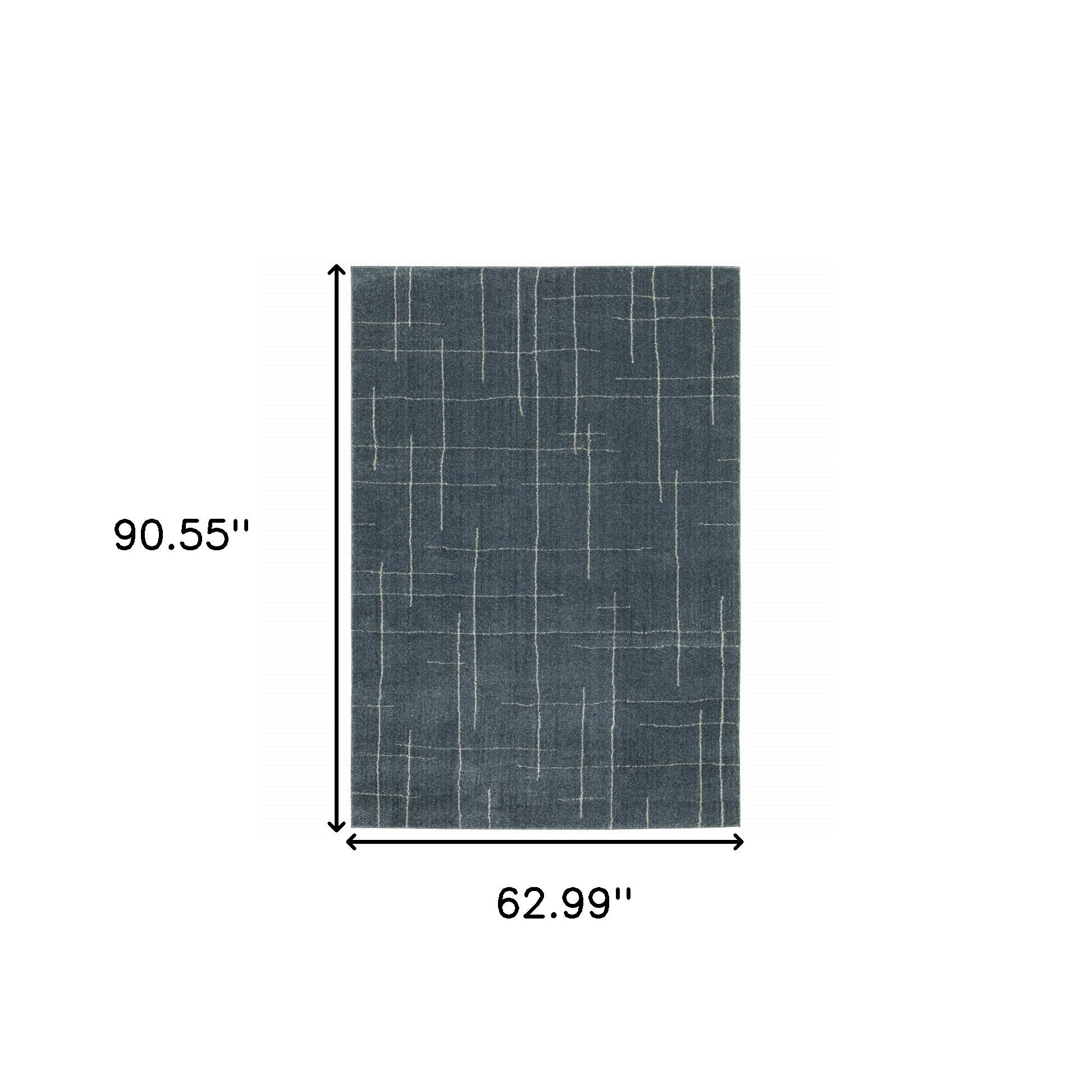 5' X 8' Blue And Grey Geometric Power Loom Stain Resistant Area Rug