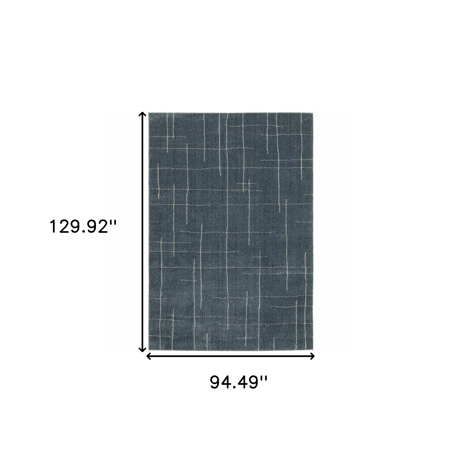 8' X 11' Blue And Grey Geometric Power Loom Stain Resistant Area Rug