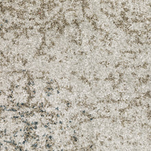 10' X 13' Grey Beige And Teal Oriental Power Loom Stain Resistant Area Rug