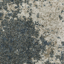 5' X 8' Teal Grey Tan And Beige Abstract Power Loom Stain Resistant Area Rug