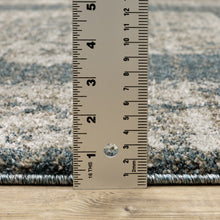 5' X 8' Blue And Beige Oriental Power Loom Stain Resistant Area Rug