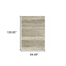 8' X 11' Grey Beige And Tan Abstract Power Loom Stain Resistant Area Rug