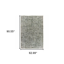 5' X 8' Grey And Ivory Abstract Power Loom Stain Resistant Area Rug